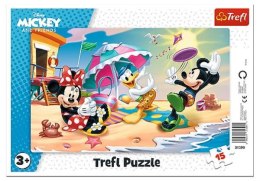Puzzle ramkowe 15el Zabawy na plaży Miki 31390 Trefl p20
