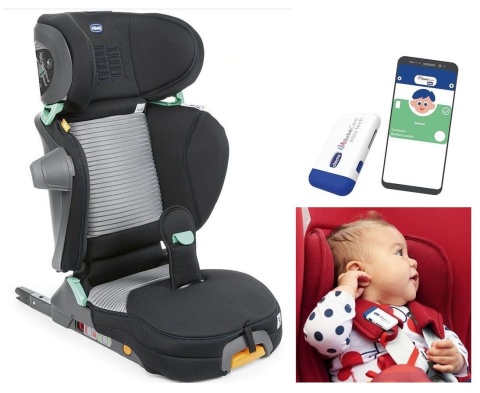 FOLD&GO I-SIZE AIR Chicco 100-150cm 3lata+ fotelik samochodowy - BLACK AIR