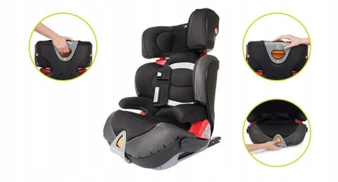 Oasys 2-3 FixPlus Evo Chicco 4* ADAC 15-36kg fotelik samochodowy - Jet black