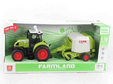 TRAKTOR Z MASZYNĄ ROLNICZĄ 39CM. ZE ŚWIATŁEM I DŹW