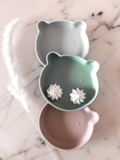 B-Talerzyk silikonowy Bear z przyssawką Grey