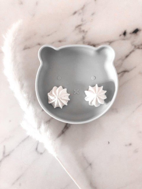 B-Talerzyk silikonowy Bear z przyssawką Grey