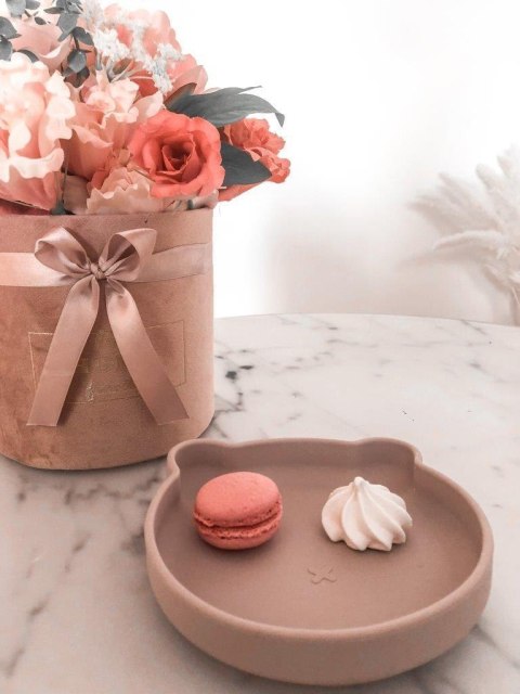 B-Talerzyk silikonowy Bear z przyssawką Pink