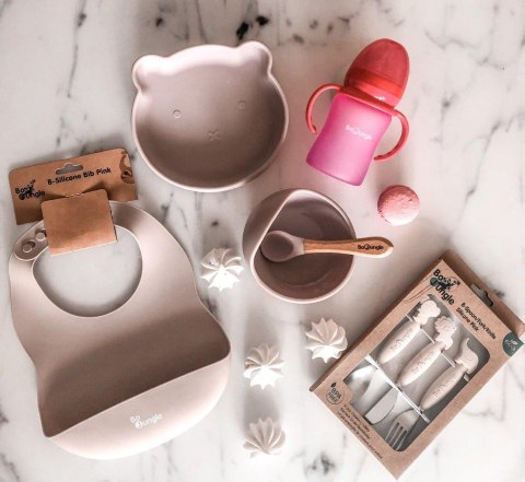 B-Talerzyk silikonowy Bear z przyssawką Pink