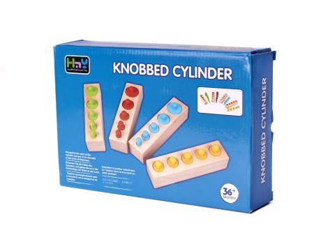 Odważniki cylindry drewniane gra układanka montessori kolorowe