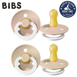 BIBS 2-PACK BLUSH NIGHT & VANILIA NIGHT S Smoczek uspokajający kauczuk Hevea