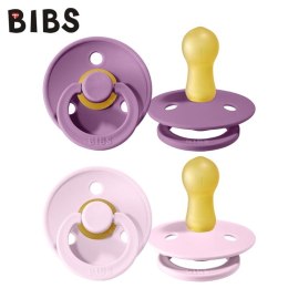 BIBS COLOUR 2-PACK LAVENDER & BABY PINK M Smoczek Uspokajający kauczuk Hevea