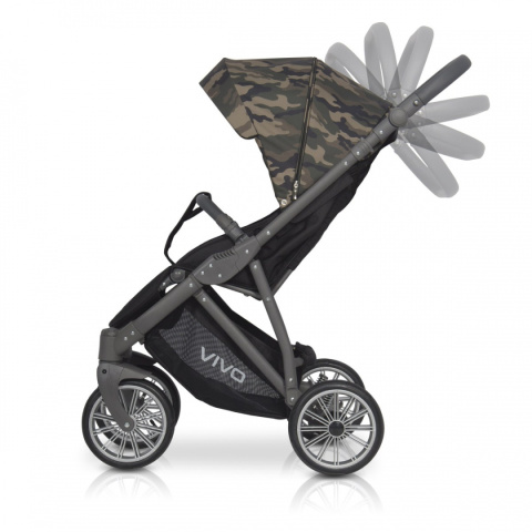 VIVO Military Expander wózek spacerowy, pompowane koła, Polski Produkt - 01 Military