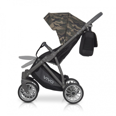 VIVO Military Expander wózek spacerowy, pompowane koła, Polski Produkt - 01 Military