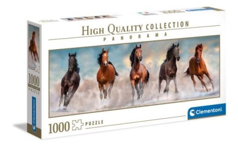Clementoni Puzzle 1000el panorama Horses. Konie w galopie. 39607