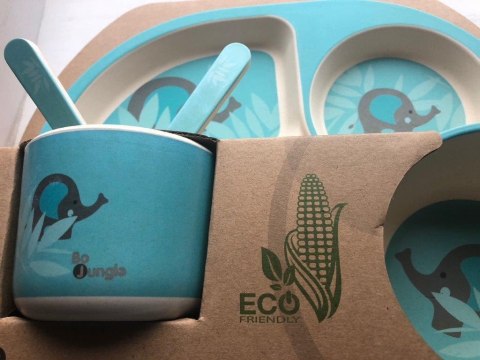 B-EKO Zestaw naczyń z kukurydzy Blue Elephant