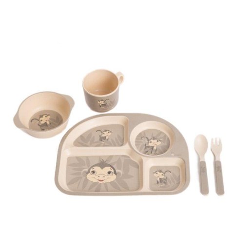 B-EKO Zestaw naczyń z kukurydzy Grey Monkey