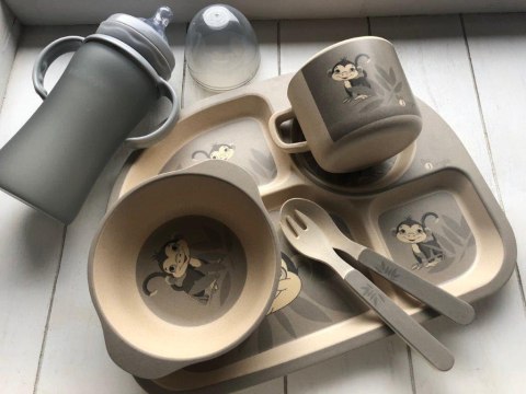B-EKO Zestaw naczyń z kukurydzy Grey Monkey