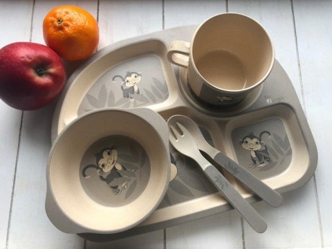 B-EKO Zestaw naczyń z kukurydzy Grey Monkey