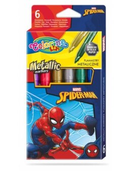 Flamastry 6 kolorów metaliczne Colorino Kids Spiderman