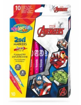 Flamastry dwustronne 10 kolorów Colorino Kids Avengers