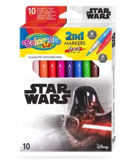 Flamastry dwustronne 10 kolorów Colorino Kids Star Wars
