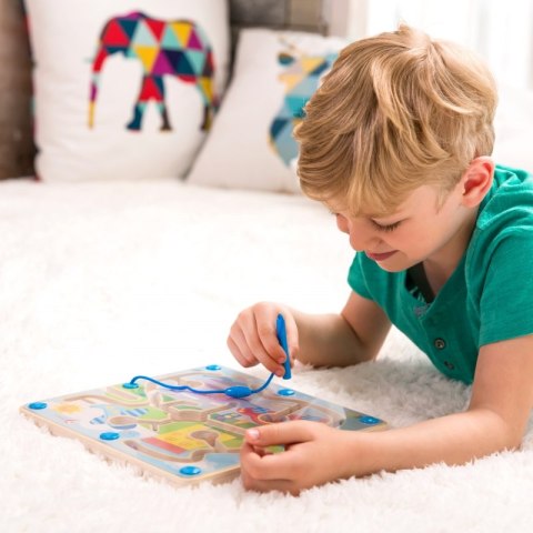 CLASSIC WORLD Drewniany Ciągacz Pociąg Klocki 3 Wagony 16 el.