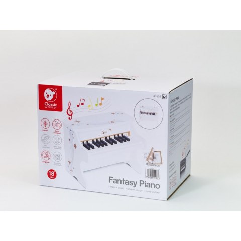 CLASSIC WORLD Drewniane Pianino dla Dzieci + Książeczka do Nauki