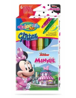 Flamastry 6 kolorów brokatowe Colorino Kids Minnie Myszka Minnie