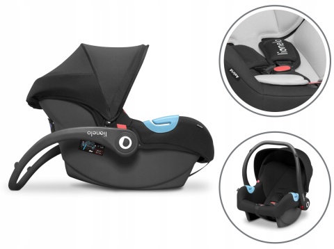 ASTRID Lionelo fotelik samochodowy 0-13 kg - Black Onyx