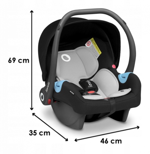 ASTRID Lionelo fotelik samochodowy 0-13 kg - Black Onyx
