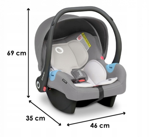 ASTRID Lionelo fotelik samochodowy 0-13 kg - Grey Stone