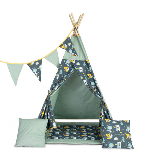 Namiot Indiańskie Tipi POLANA ZIELONY kącik zabaw Sensillo
