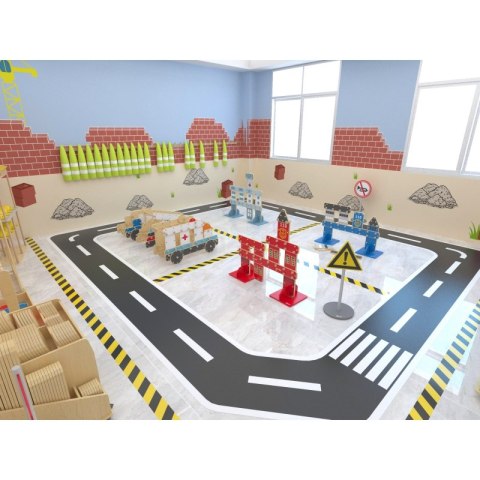 CLASSIC WORLD EDU Ogromne Klocki Konstrukcyjne Drewniane Zestaw Pojazdy Karetka 124 el.