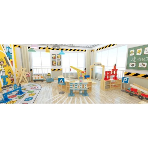 CLASSIC WORLD EDU Ogromne Klocki Konstrukcyjne Drewniane Zestaw Straż Pożarna