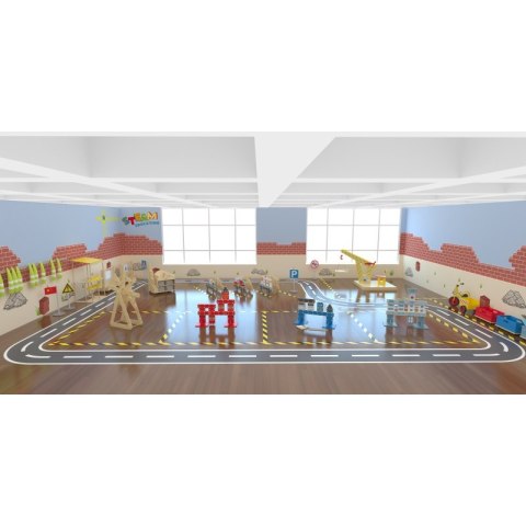 CLASSIC WORLD EDU Ogromne Klocki Konstrukcyjne Drewniane Zestaw Straż Pożarna