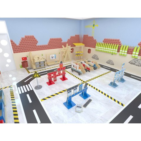 CLASSIC WORLD EDU Ogromne Klocki Konstrukcyjne Drewniane Zestaw Straż Pożarna