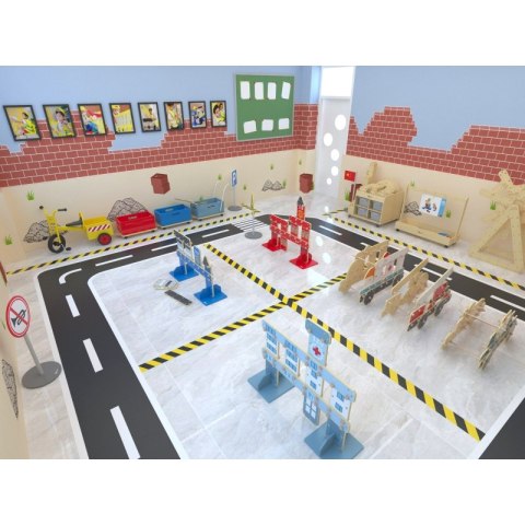 CLASSIC WORLD EDU Ogromne Klocki Konstrukcyjne Drewniane Zestaw Straż Pożarna