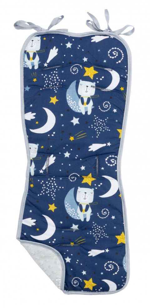 Sensillo Wkładka Basic Minky do wózka - MISIE GRANATOWE