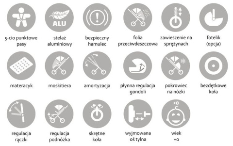 DOKKA 3w1 Dynamic Baby wózek wielofunkcyjny z fotelikiem Kite - double melange line D19