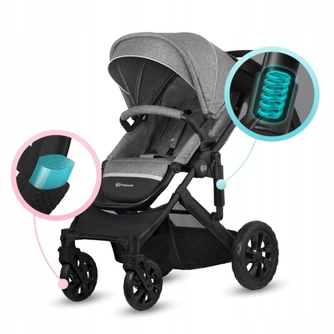 PRIME LITE Kinderkraft Wózek głęboko-spacerowy 2w1 - Gray