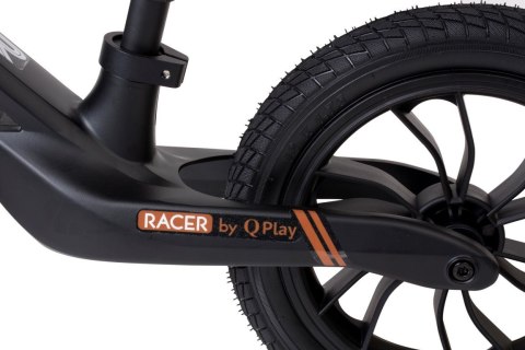 Rowerek biegowy RACER czarny z brązowym siedzeniem