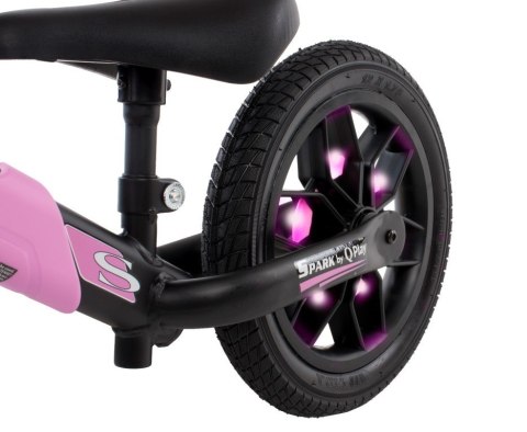Rowerek biegowy SPARK różowy z kołami LED