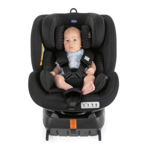Seat4Fix Air Chicco grupa 0 + / 1/2/3 (0–36 kg) tyłem do 18 kg obrotowy fotelik samochodowy - BLACK