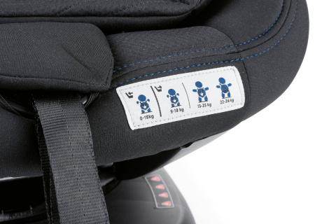 Seat4Fix Air Chicco grupa 0 + / 1/2/3 (0–36 kg) tyłem do 18 kg obrotowy fotelik samochodowy - INDIA INK AIR