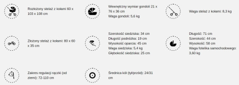 DOVER 3w1 Dynamic Baby wózek wielofunkcyjny z fotelikiem Kite - DV8