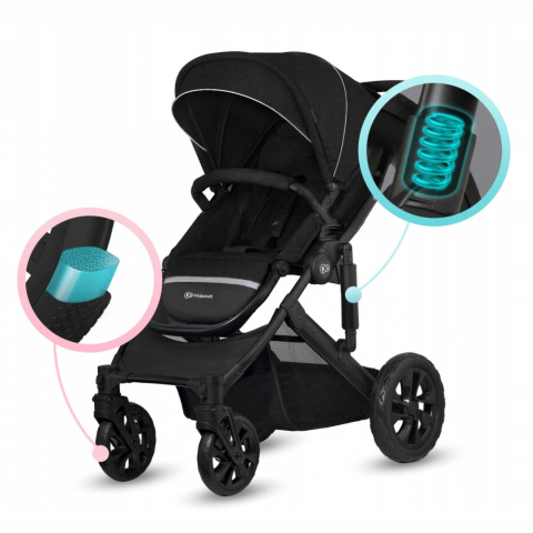 PRIME LITE Kinderkraft Wózek głęboko-spacerowy 2w1 - Black