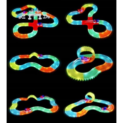 WOOPIE Tor Wyścigowy Świecący Magic Track 480el + 2 Auta