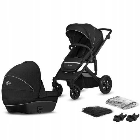 PRIME LITE Kinderkraft Wózek głęboko-spacerowy 3w1 z fotelikiem Mink - Black