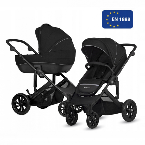PRIME LITE Kinderkraft Wózek głęboko-spacerowy 3w1 z fotelikiem Mink - Black