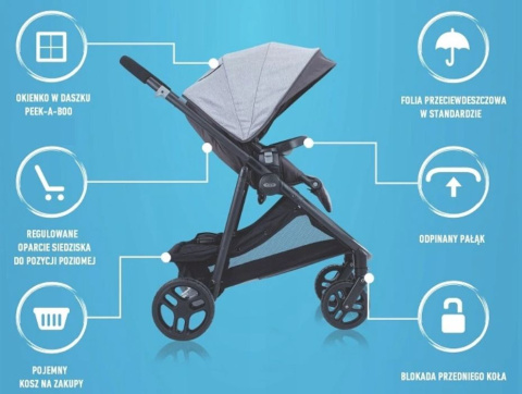 Time2Grow GRACO 2w1 wózek podwójny jeden po drugi (+ dodatkowe siedzisko, gondola) - Iron/Black