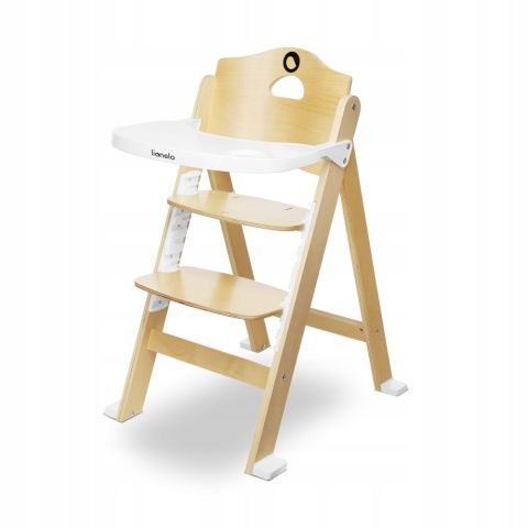 FLORIS Lionelo Drewniane krzesełko do karmienia - White Natural