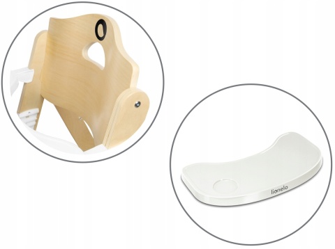 FLORIS Lionelo Drewniane krzesełko do karmienia - White Natural