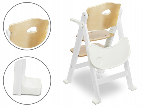 FLORIS Lionelo Drewniane krzesełko do karmienia - White