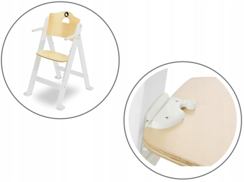 FLORIS Lionelo Drewniane krzesełko do karmienia - White
